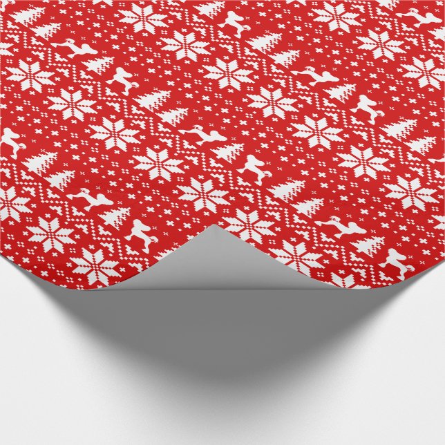 Papier Cadeau Rouge crêté chinois de motif de Noël de (Coin)