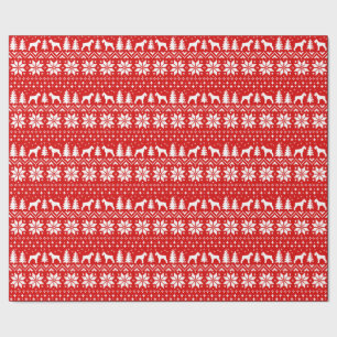 Papier Cadeau Rouge de motif de chandail de Noël de Schnauzers