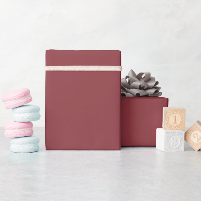 Papier Cadeau Rouge en brique uni de couleur solide (Baby Shower)