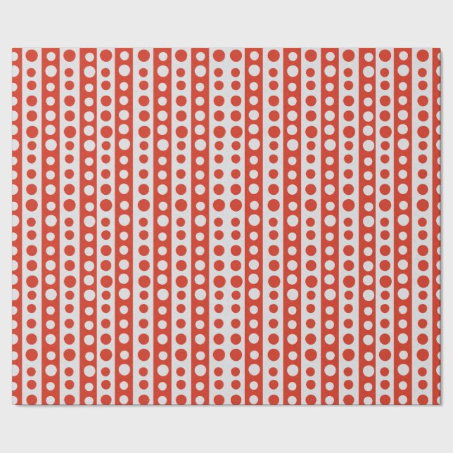 Papier Cadeau Rouge et Blanc de Noël à pois (Couture)
