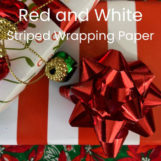 Papier Cadeau Rouge et Blanc rayé de Noël