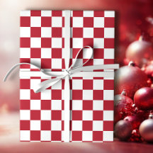 Rouge et Blanc Retro Check Fêtes