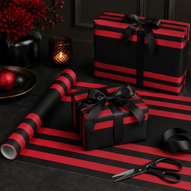 Papier Cadeau Rouge et Noir de Style Idoma (Créateur téléchargé)