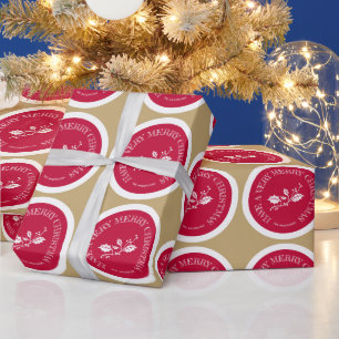 Papier Cadeau Rouge et or ont un très joyeux Noël