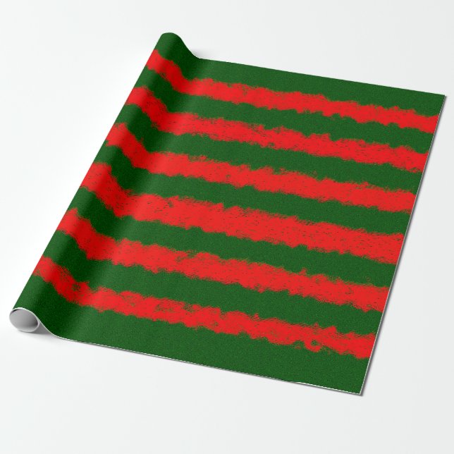 Papier cadeau rouge et vert (Déroulé)