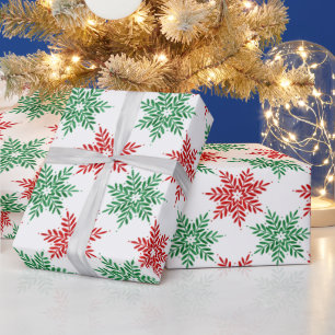 Papier Cadeau Rouge et vert Aquarelle Motif 2