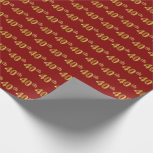 Papier Cadeau Rouge, événement d'or quarantième de Faux