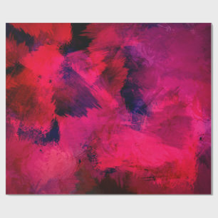 Papier Cadeau Rouge foncé et abstrait moderne gras et violet