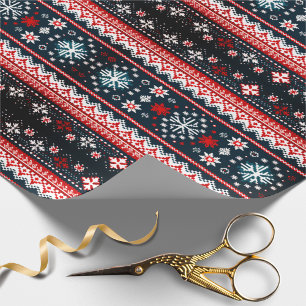 Papier Cadeau Rouge laide de Noël Sweat Fair Isle envelopper cad