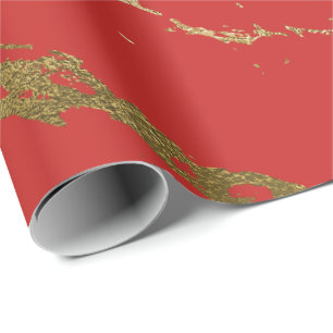 Papier Cadeau Rouge lumineux vif fascinant brillant de marbre
