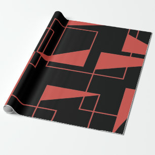 Papier Cadeau Rouge, moderne, dynamique, motif géométrique tenda
