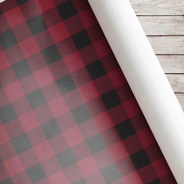 Papier Cadeau Rouge Noël à carreaux de bison (Créateur téléchargé)