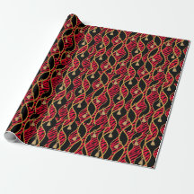 Papier cadeau Rouge, Noir & Or