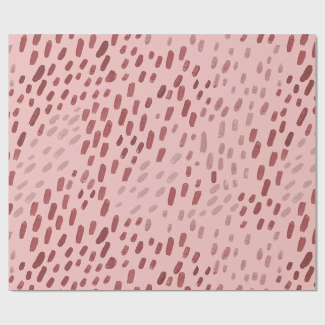 Papier Cadeau Rouge Pastel à Points Peints (Plat)