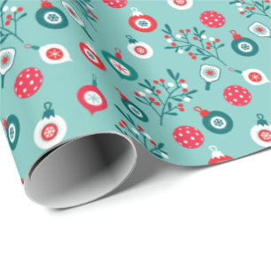 Papier Cadeau Rouge Pickleballs, minet 🎄 motif de Noël