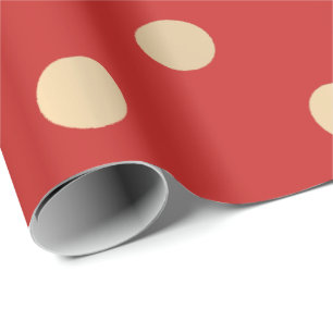 Papier Cadeau Rouge pois Ruby Champaigne Or