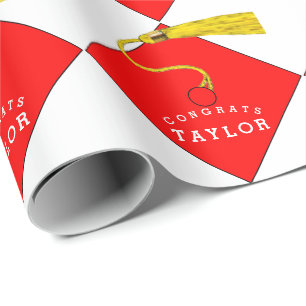 Papier Cadeau Rouge pour la Remise des Diplômes