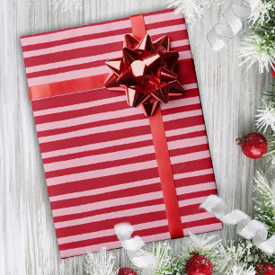 Papier Cadeau Rouge rose Bouton mignon main tiré Quirky Noël