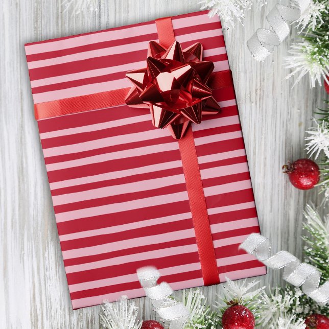 Papier Cadeau Rouge rose Bouton mignon main tiré Quirky Noël (Créateur téléchargé)