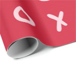 Papier Cadeau Rouge & Rose Clair X O XO XO's Tendance Mignon<br><div class="desc">papier d'emballage personnalisé</div>