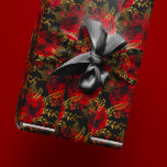 Papier Cadeau Rouge Roses Bund'huile Florale Parties scintillant<br><div class="desc">Envisager d'envelopper un cadeau dans quelque chose d'aussi stupéfiant, il promet de voler le spectacle avant même que le présent à l'intérieur soit révélé. Le Red Roses Bunch Foil Parties scintillant Florale Gold Black VIP Wrapping Paper n’est pas seulement un papier d’emballage, c’est une pièce de déclaration qui enveloppe votre...</div>