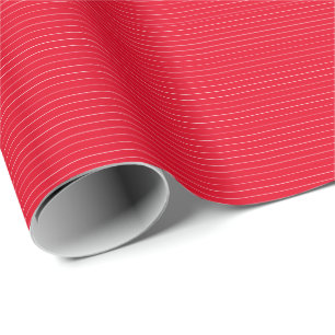 Papier Cadeau Rouge très mince blanc rayures minimaliste motif