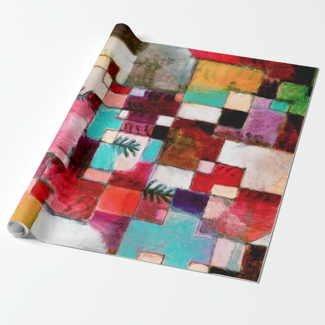 Papier Cadeau Rouge Vert et Violet, Paul Klee (Déroulé)