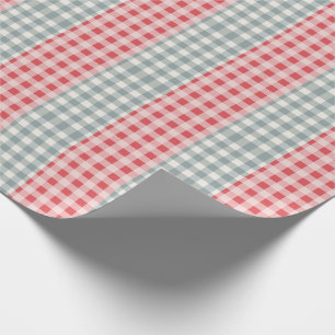 Papier Cadeau Rouge & Vert Plaid En vichy Campagne Agritourisme 