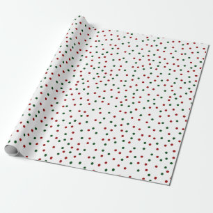 Papier Cadeau Rouge vert Polka point Motif Noël