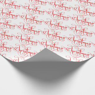 Papier Cadeau Rouge vintage et blanc de style de Noël classique