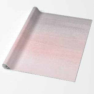 Papier Cadeau Rougeissant Rose & Gris Aquarelle Moderne Dégradé 