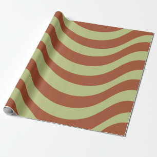 Papier Cadeau Rouleau Cadeau Moderne Terreux à Rayure Verte Saug