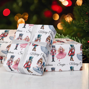 Papier Cadeau Rouleau de Noël Casse-Noisette Souris Ballerine Aj