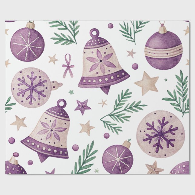 Papier Cadeau Rouleau de papier d'emballage de Noël violet de lu (Plat)