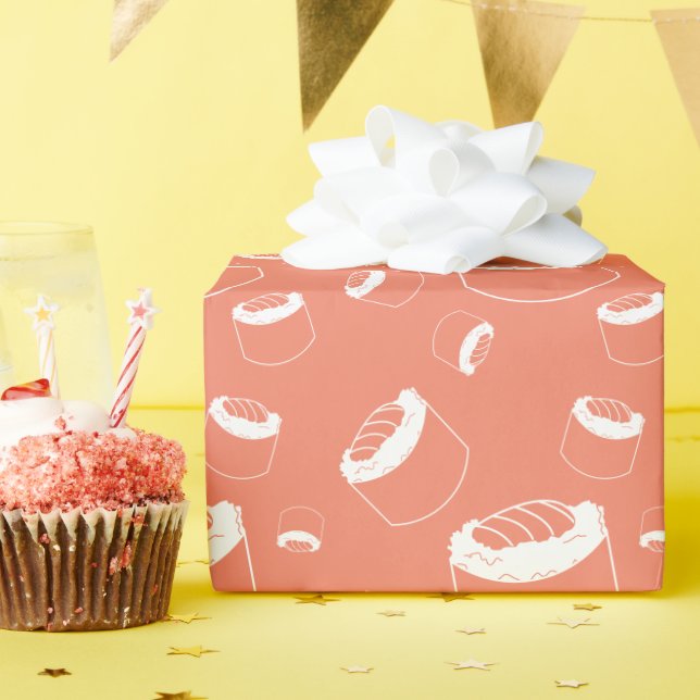 Papier Cadeau rouleau de sushi (Fête d'anniversaire)