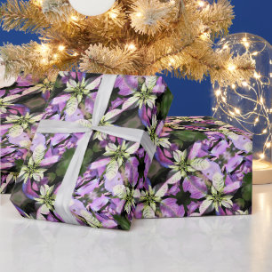 Papier Cadeau Roulette cadeau de Noël - Lavender Poinsettia