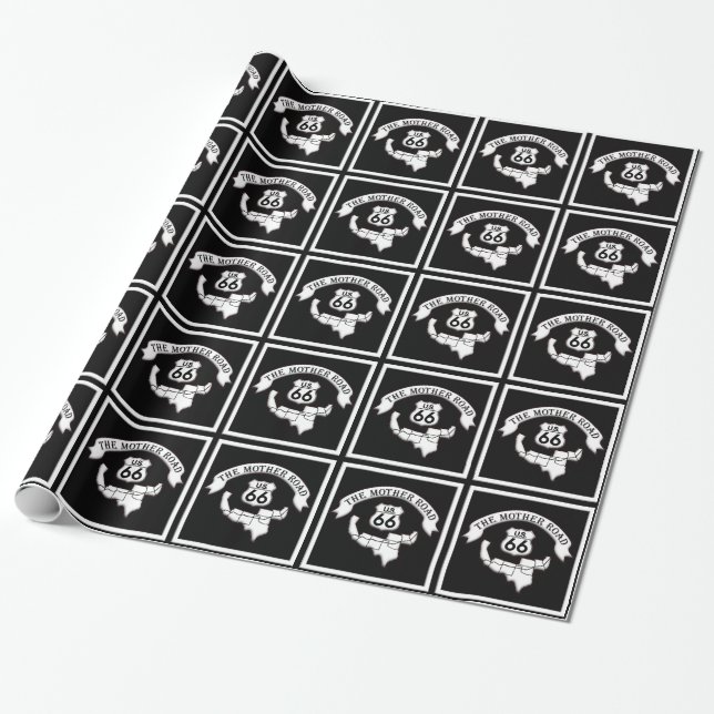 Papier Cadeau Route 66 Mère Route Signal Cadeau (Déroulé)