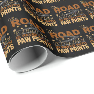 Papier Cadeau Route vers mon coeur Pavé en Amoureux des chiens E