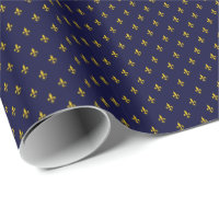 Royal Blue Fleur De Lis Motif