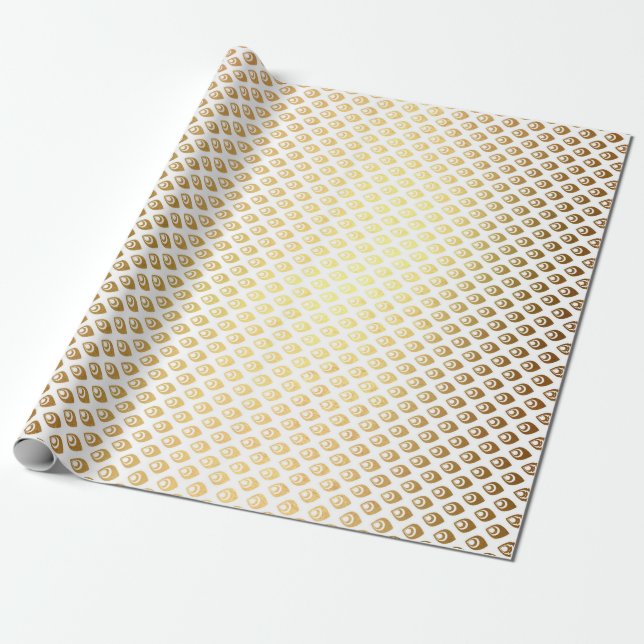 Papier Cadeau Royal Glam Golden Peacock Princess (Déroulé)