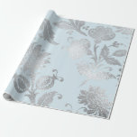 Papier Cadeau Royal Pastel Blue Silver Roses brillants<br><div class="desc">Minimalisme et Élégance Glam et papier d'enveloppement chic Delicate pour de nombreuses occasions comme mariage,  anniversaire,  douche nuptiale,  anniversaire,  entreprise,  réunion,  nouveau bébé etc</div>