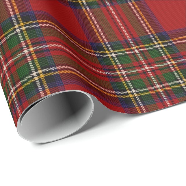 Papier Cadeau Royal Stewart Clan Tartan Plaid (Coin rond)