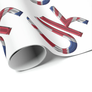Papier Cadeau Royaume-Uni Initiales Union Jack Couleurs du drape