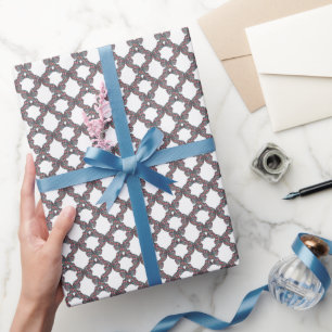 Papier Cadeau Ruban à nœud à carreaux tartan aquarelle