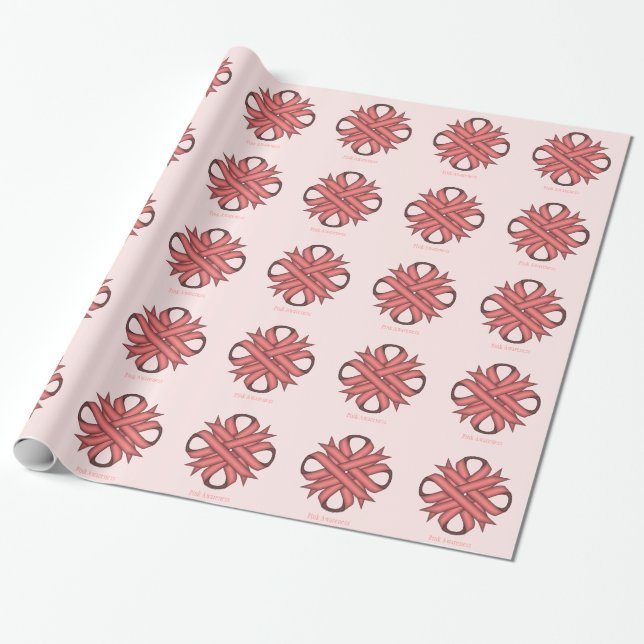 Papier Cadeau Ruban de trèfle rose par Kenneth Yoncich (Déroulé)