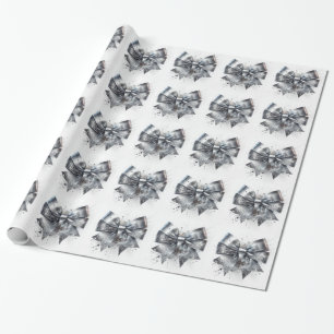 Papier Cadeau Ruban métallique argenté avec faux scintillements
