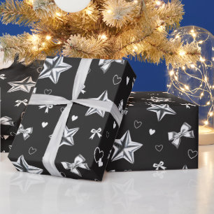 Papier Cadeau Ruban métallisé en forme de cœur en étoile motif Y