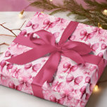 Papier Cadeau Rubans à nœuds coquettes roses élégants et fantais<br><div class="desc">Parfaits pour les mariages, les enterrements de vie de jeune fille, les baby showers, les anniversaires et autres occasions spéciales qui appellent un mélange d'élégance ultra-féminine et de charme ludique, ce motif de nœud coquette enchanteur est garanti pour captiver et ravir les destinataires de tous âges. Son design délicat apporte...</div>