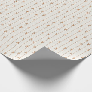 Papier Cadeau Rubans de Noël Moderne Enveloppement de Noël Dor