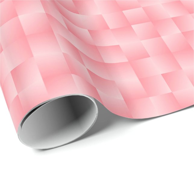Papier Cadeau Rubans de satin - Rose coquillage (Coin rond)
